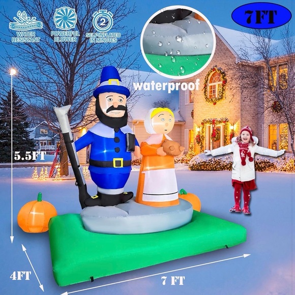 Thanksgiving Inflatable Pilgrim Couple